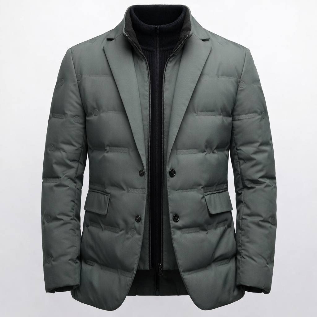 Heren Gewatteerde Jas - Blazer-Look Slim Fit