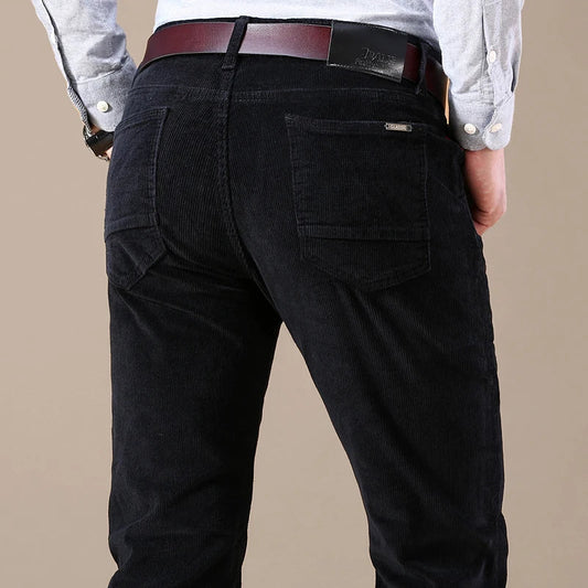Heren Ribbroek – Stretch Broek Heren Met Elastische Taille Comfort Casual & Werk