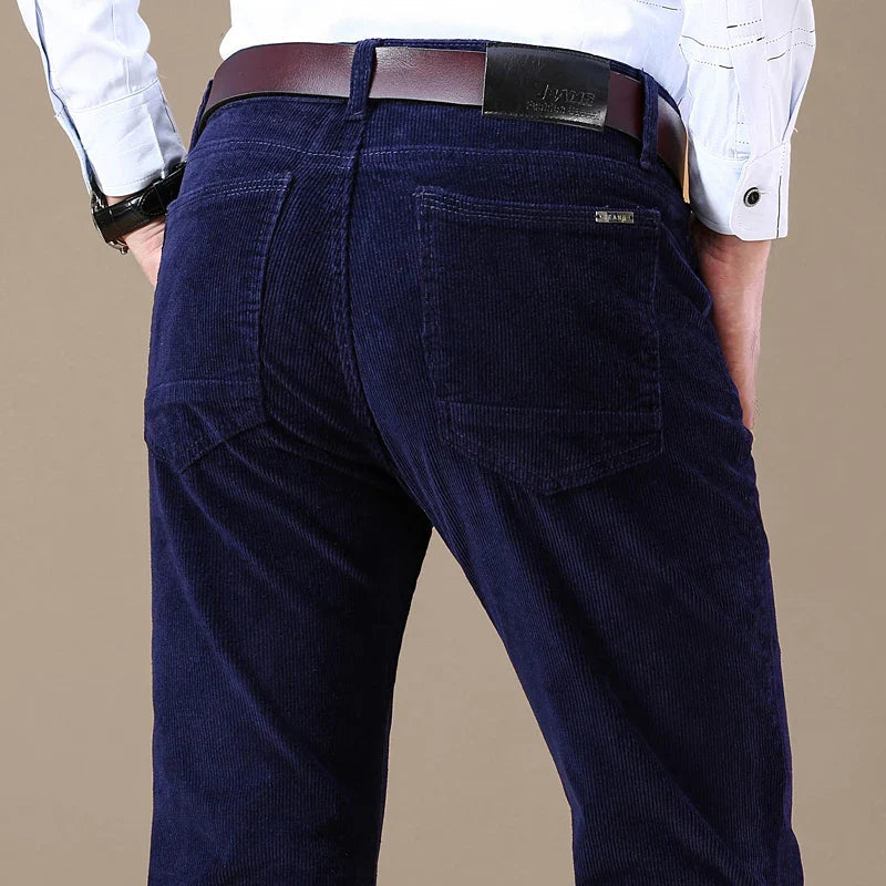 Heren Ribbroek – Stretch Broek Heren Met Elastische Taille Comfort Casual & Werk