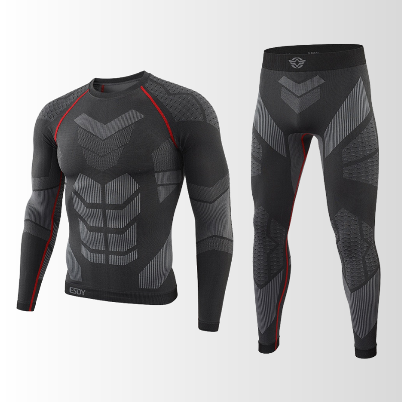 Heren Thermo Ondergoed Set Naadloos - Thermoshirt en Thermobroek, Skiondergoed