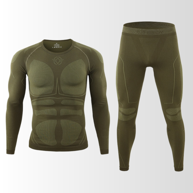 Heren Thermo Ondergoed Set Naadloos - Thermoshirt en Thermobroek, Skiondergoed