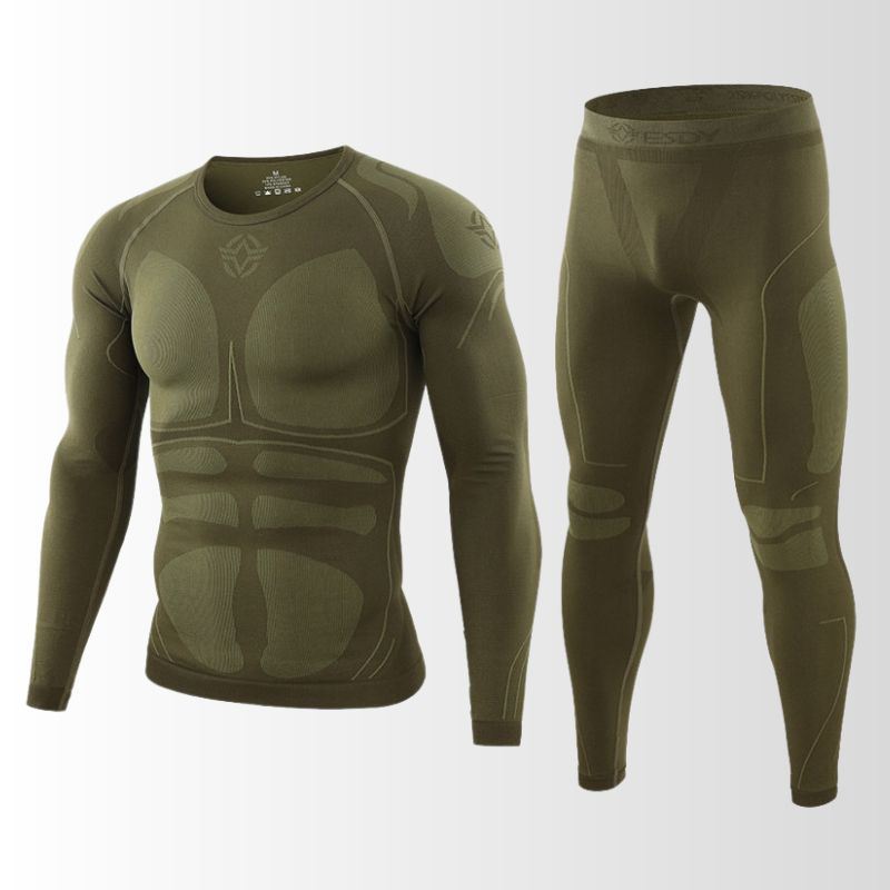 Heren Thermo Ondergoed Set Naadloos - Thermoshirt en Thermobroek, Skiondergoed