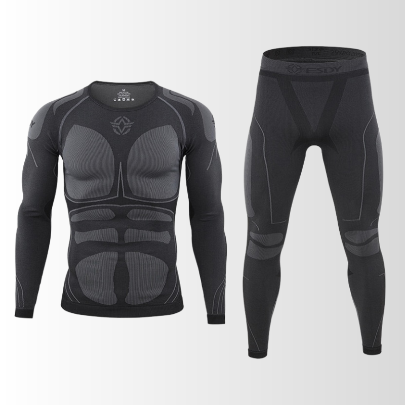 Heren Thermo Ondergoed Set Naadloos - Thermoshirt en Thermobroek, Skiondergoed
