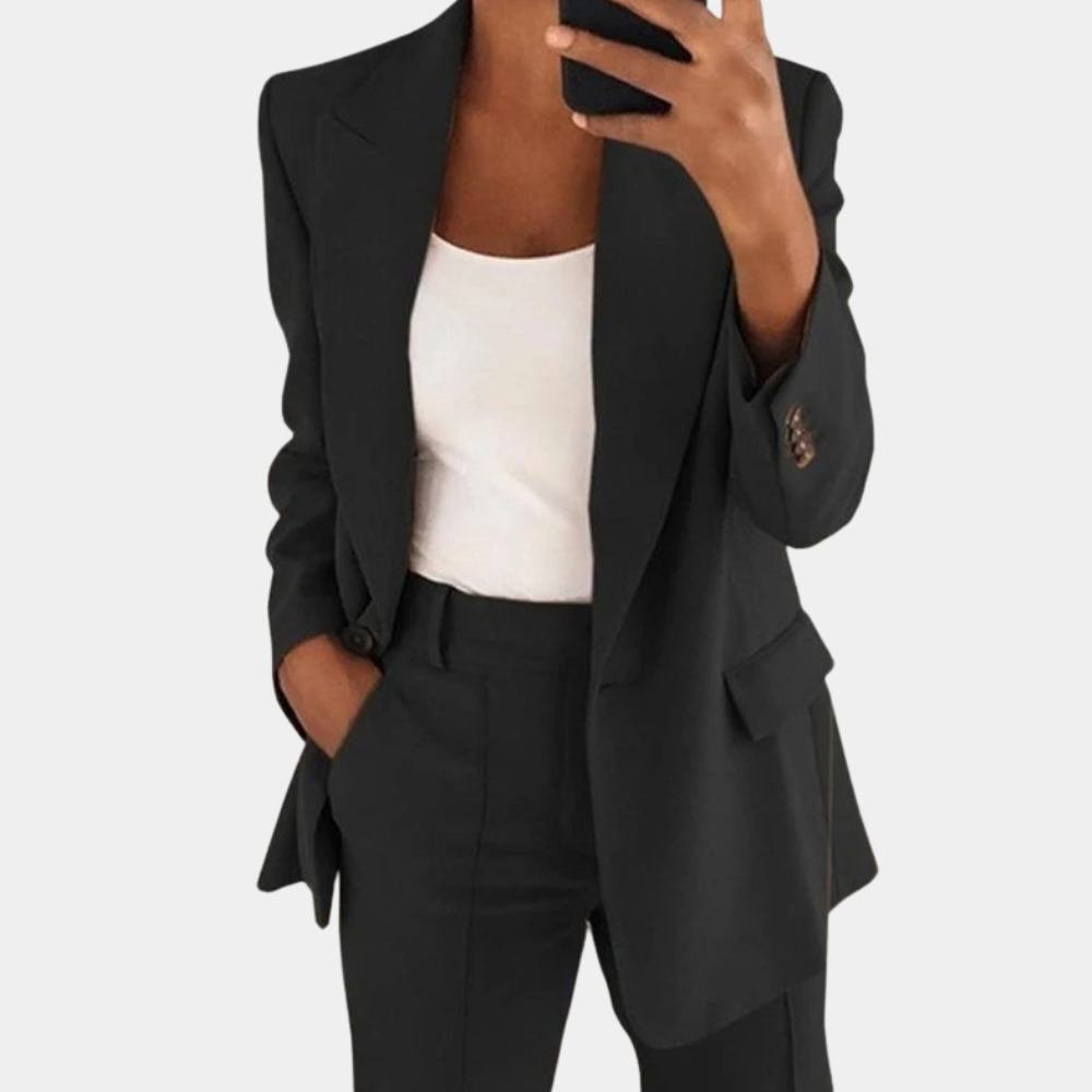 Dames Blazer Set – Net Pak Met Reverskraag & Comfortabele Pasvorm