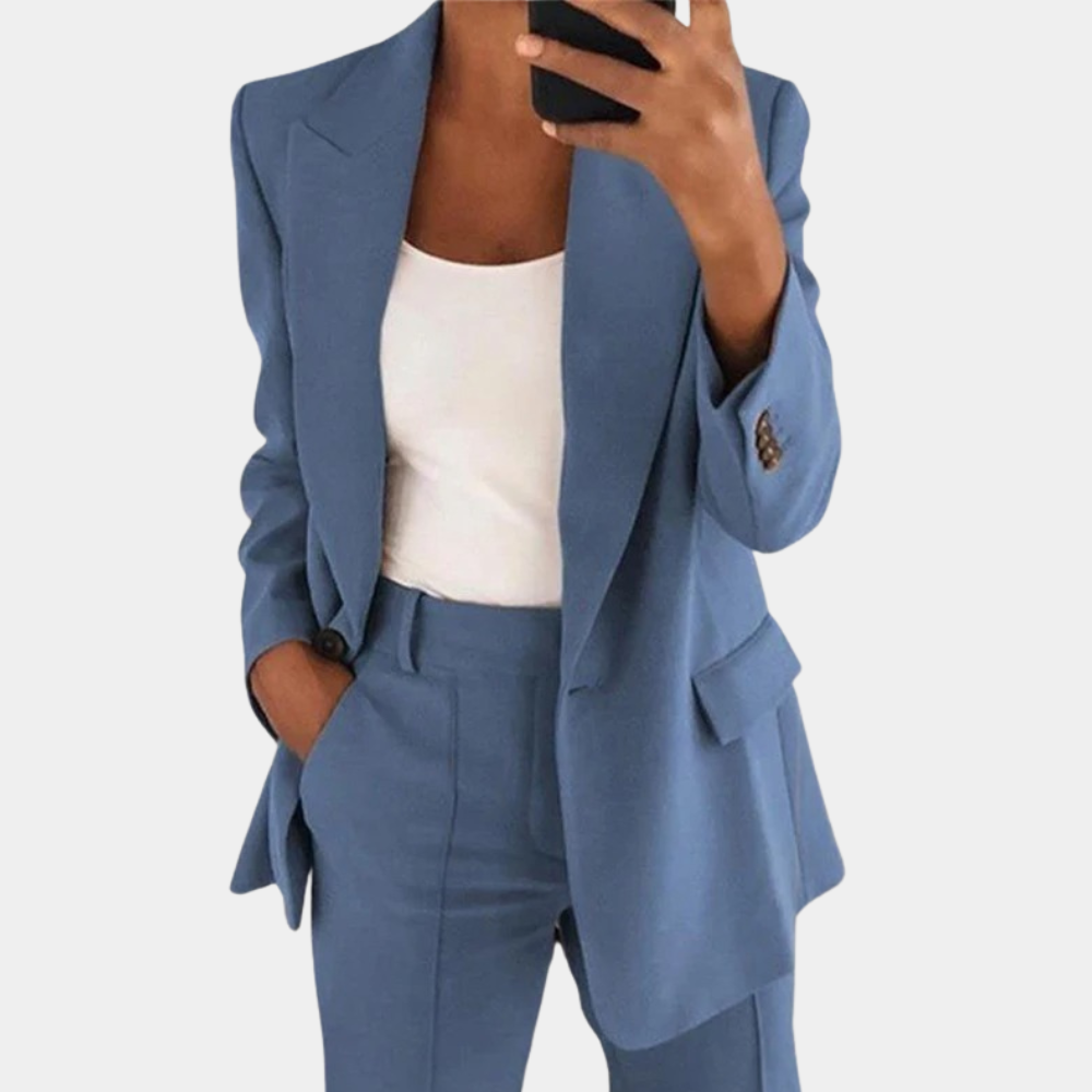 Dames Blazer Set – Net Pak Met Reverskraag & Comfortabele Pasvorm