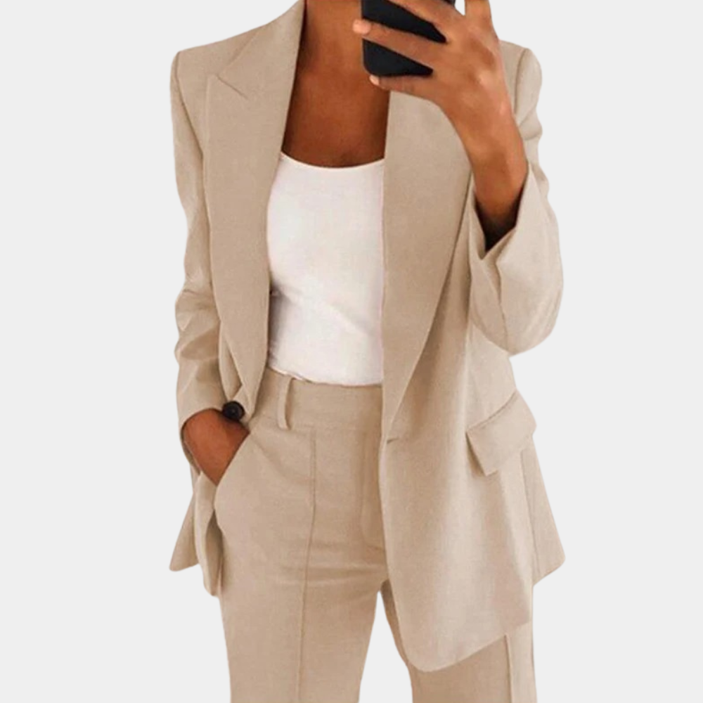 Dames Blazer Set – Net Pak Met Reverskraag & Comfortabele Pasvorm