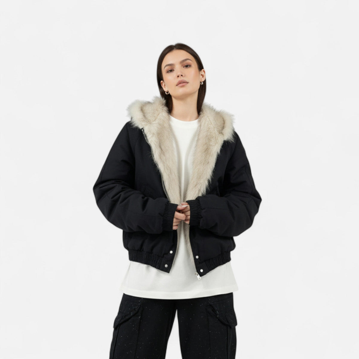 Dames Winterjas Met Kraag – Vintage Jas Dames Warm Elegant Winter