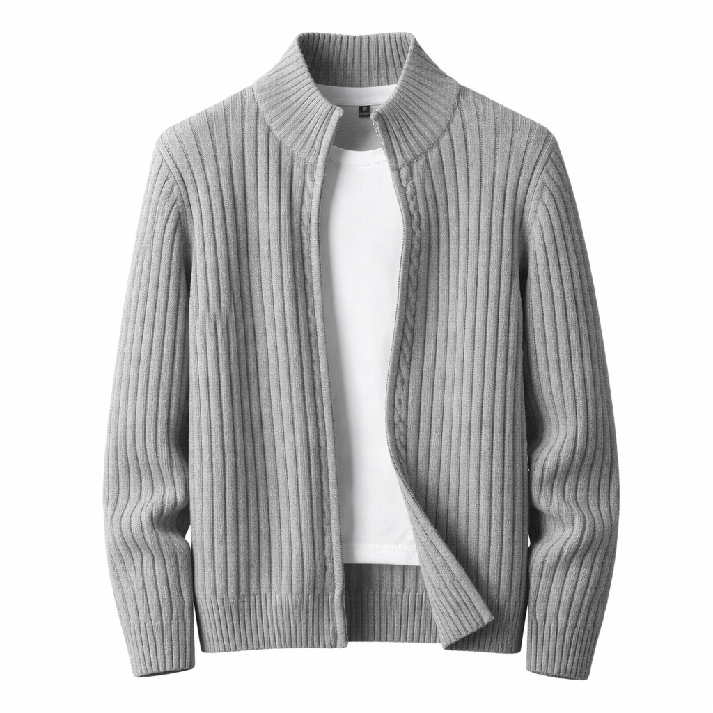 Heren Vest met Rits - Opstaande Kraag Slim Fit