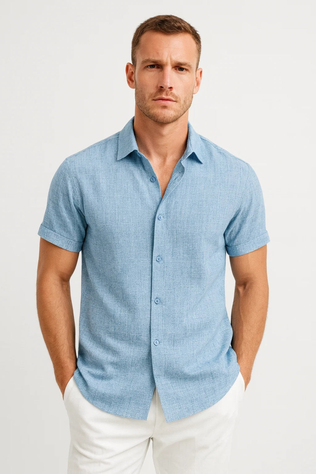 Bo – Heren Overhemd Korte Mouwen Zomer Casual Shirt Heren Regular Fit