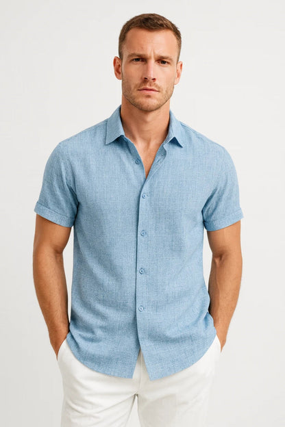 Bo – Heren Overhemd Korte Mouwen Zomer Casual Shirt Heren Regular Fit