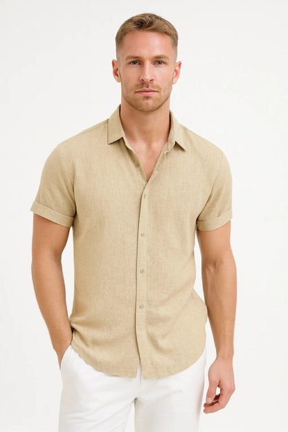 Bo – Heren Overhemd Korte Mouwen Zomer Casual Shirt Heren Regular Fit