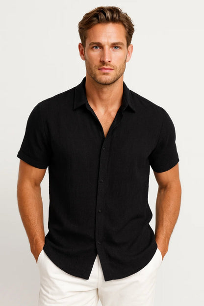 Bo – Heren Overhemd Korte Mouwen Zomer Casual Shirt Heren Regular Fit