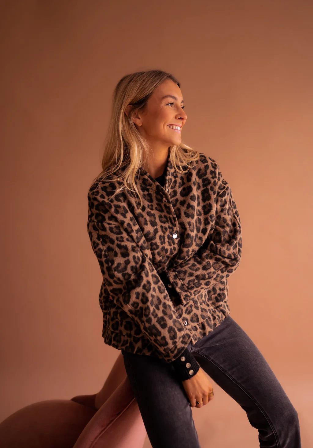 Dames Bomberjack  Luipaard Print Jas Oversized Casual