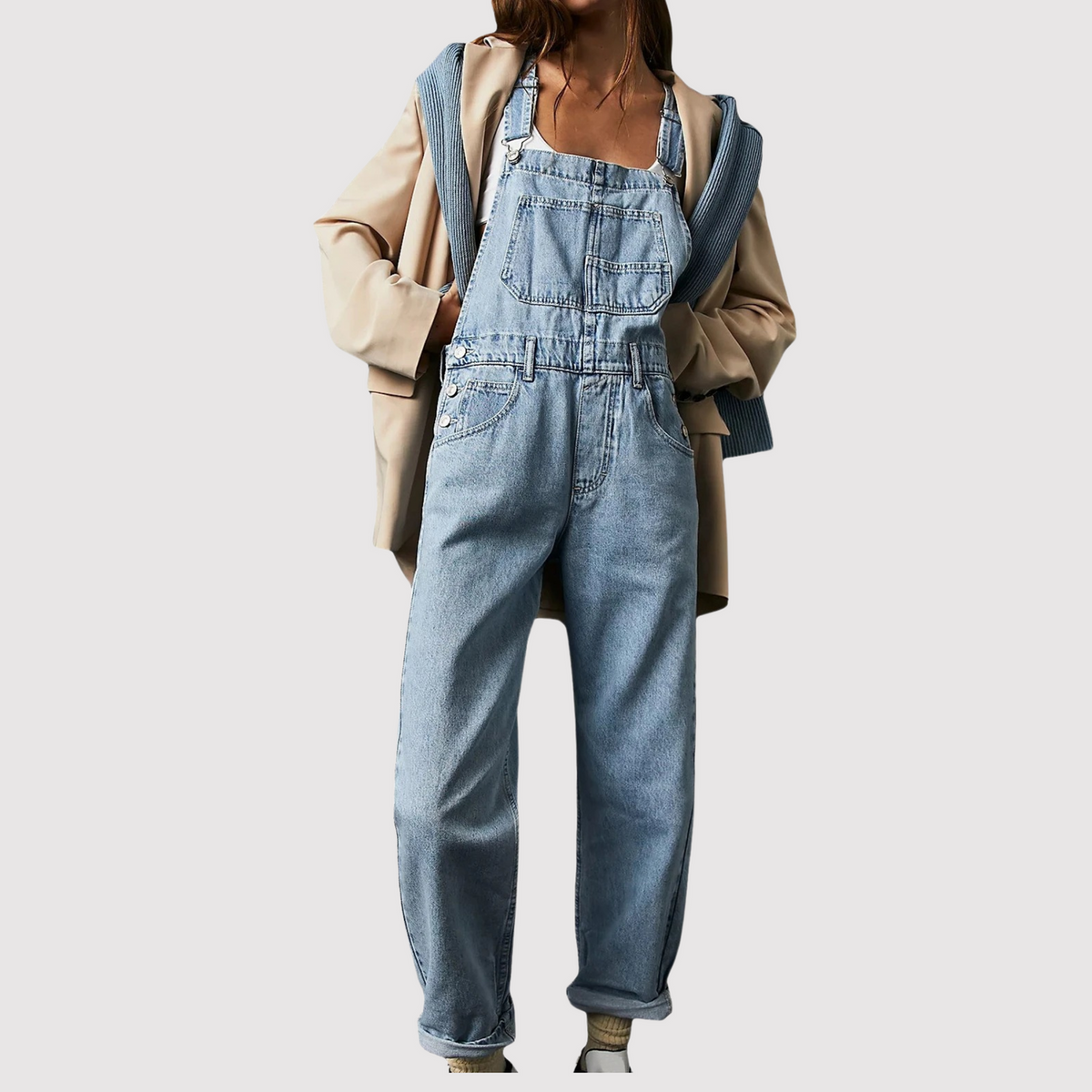 Tuinbroek Dames Denim Overall Casual Jumpsuit Verstelbaar Trendy