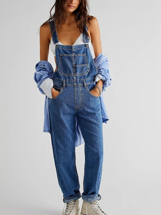 Tuinbroek Dames Denim Overall Casual Jumpsuit Verstelbaar Trendy