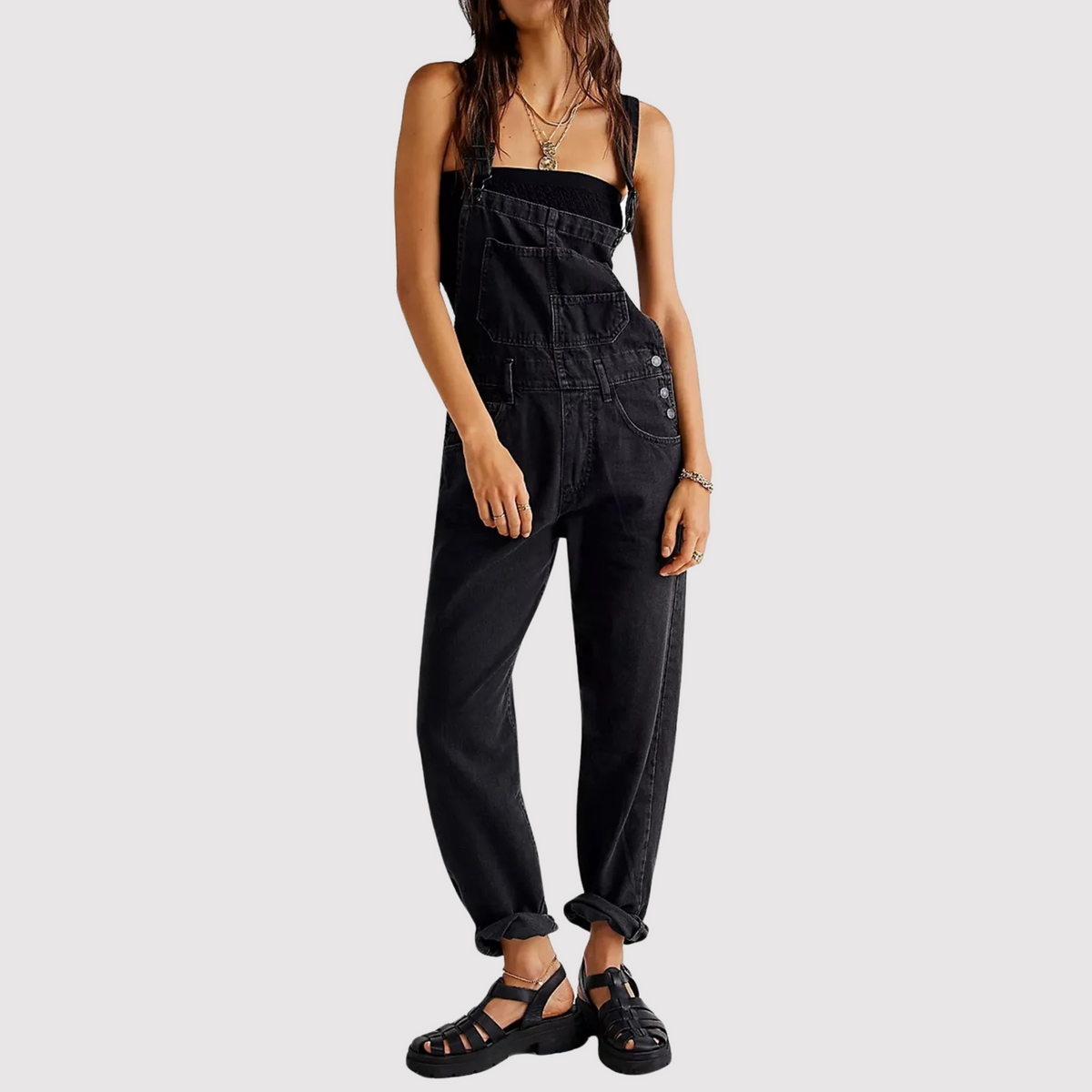 Tuinbroek Dames Denim Overall Casual Jumpsuit Verstelbaar Trendy