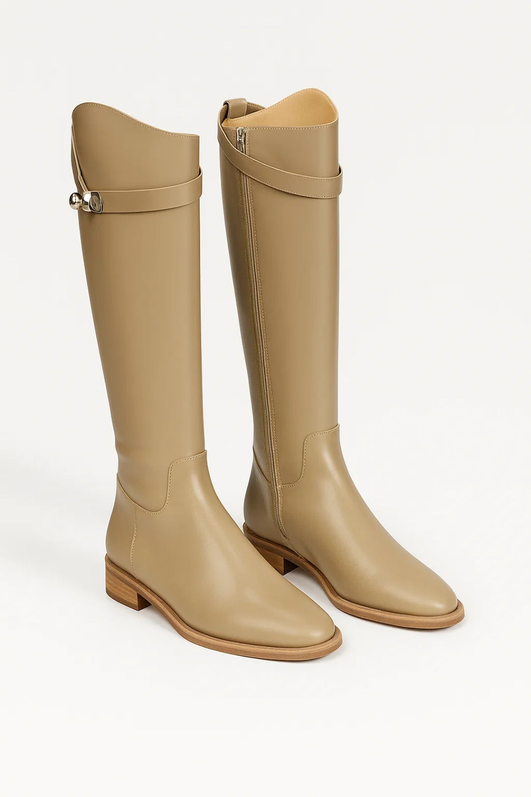 Dames Kniehoge Laarzen – Elegante Hoge Laarzen Dames Met Gesp Winter