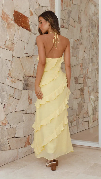 Maxi Jurk Dames Ruffle Jurk Elegant Feestjurk Zomerjurk Chique