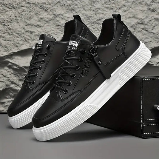 Heren Lage Sneakers Met Veters & Rits – Comfortabel & Stevig