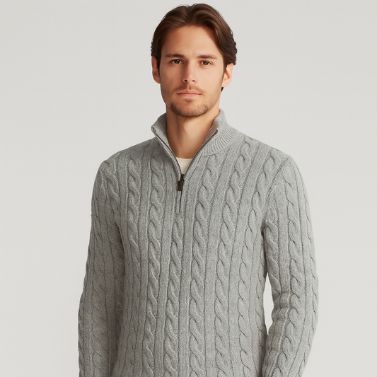 Heren Trui Met Half-Zip – Luxe Half Zip Trui Heren Hoge Kraag