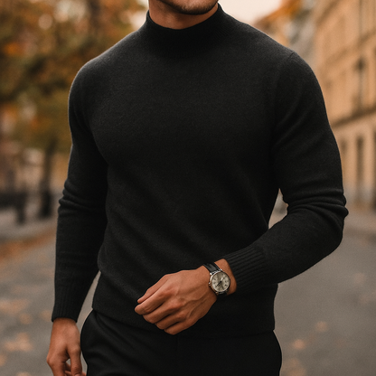 Lerano – Heren Coltrui Luxe Gebreide Trui Elegant Modern
