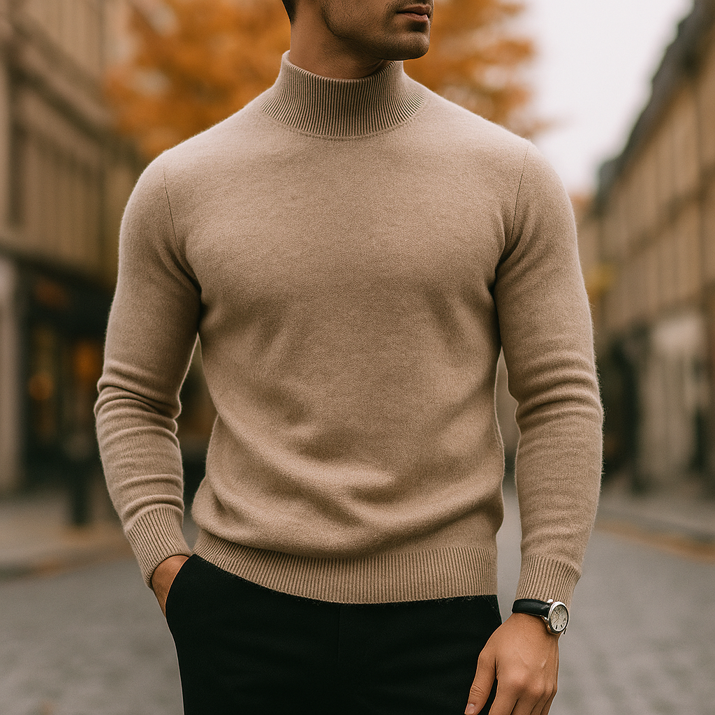 Lerano – Heren Coltrui Luxe Gebreide Trui Elegant Modern