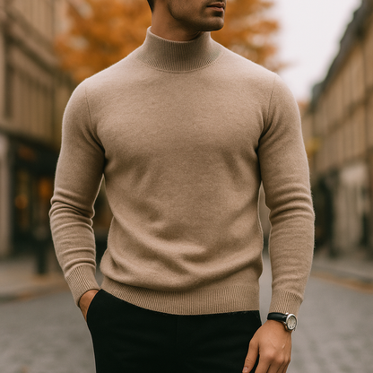 Lerano – Heren Coltrui Luxe Gebreide Trui Elegant Modern