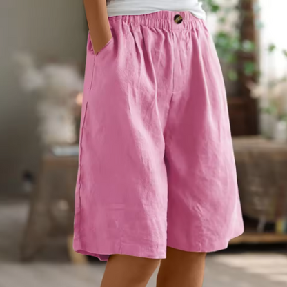 Linnen Look Bermudashort - Luchtig en Comfortabel