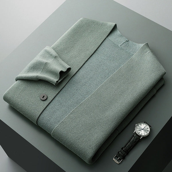 Heren Gebreid Vest – Minimalistisch Design met Strepen en Zakken