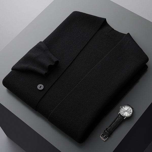 Heren Gebreid Vest – Minimalistisch Design met Strepen en Zakken