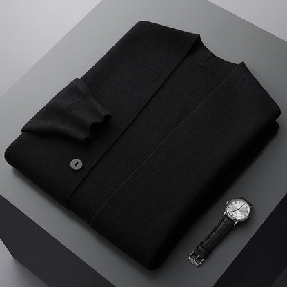Heren Gebreid Vest – Minimalistisch Design met Strepen en Zakken