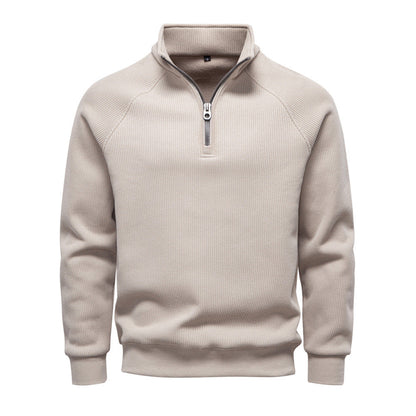Heren Quarter-Zip Trui - Katoenblend met Fleece Voering