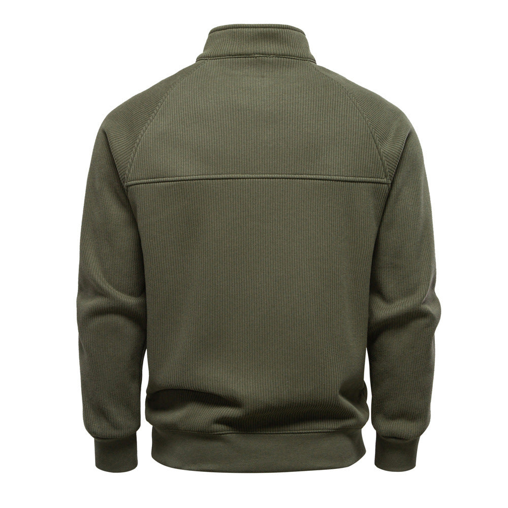 Heren Quarter-Zip Trui - Katoenblend met Fleece Voering