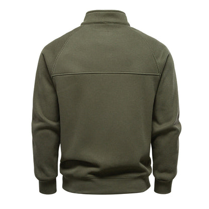Heren Quarter-Zip Trui - Katoenblend met Fleece Voering
