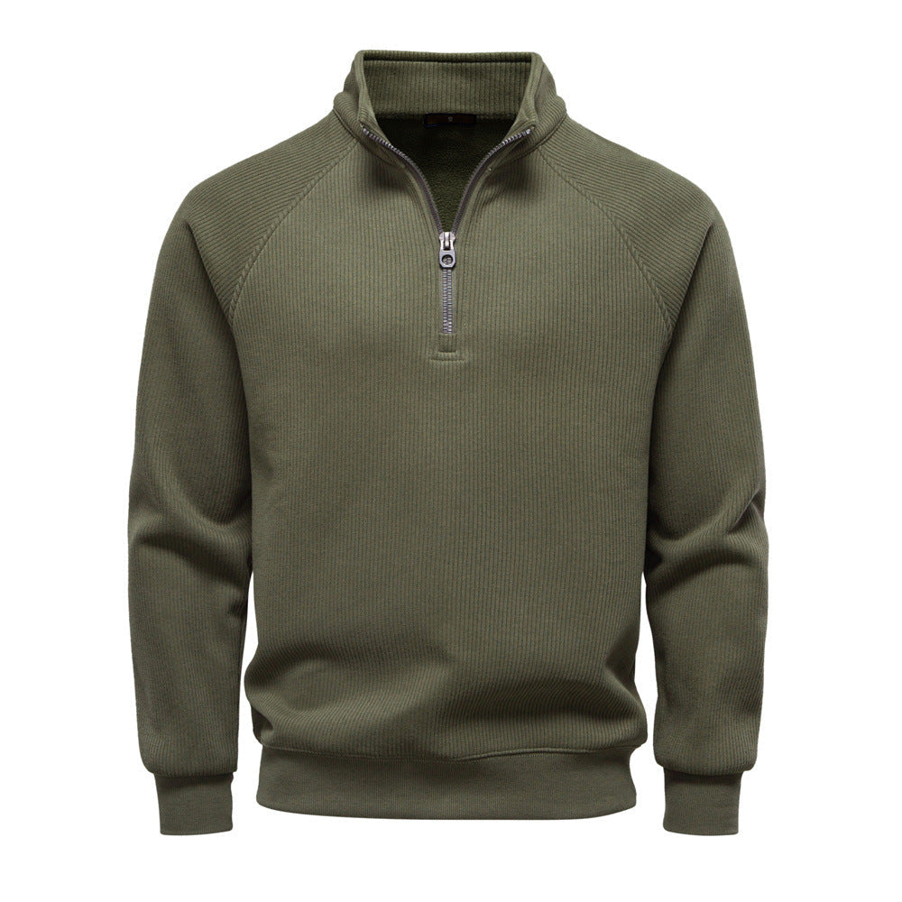 Heren Quarter-Zip Trui - Katoenblend met Fleece Voering