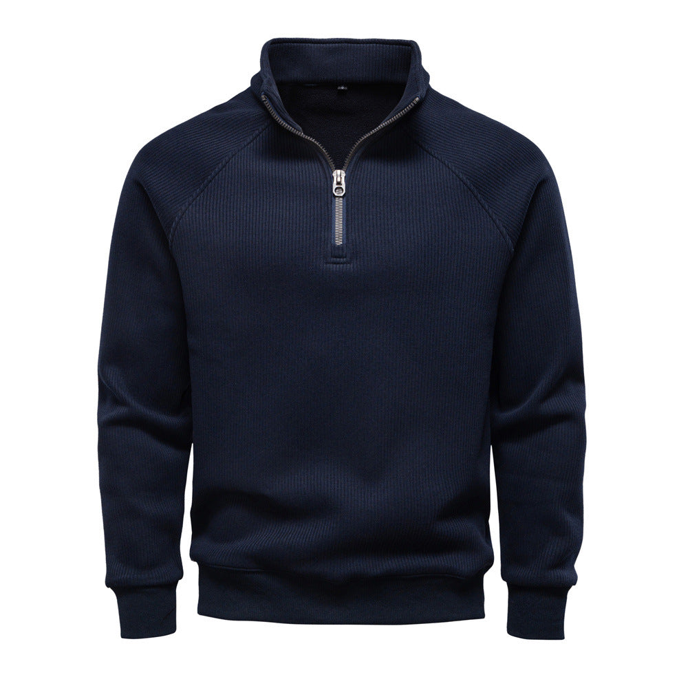 Heren Quarter-Zip Trui - Katoenblend met Fleece Voering