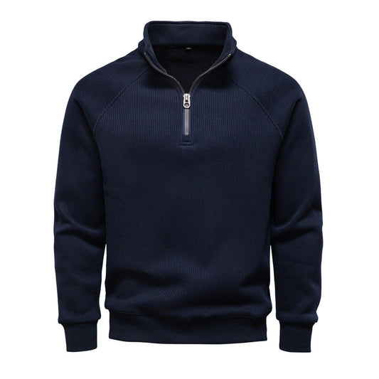 Heren Quarter-Zip Trui - Katoenblend met Fleece Voering
