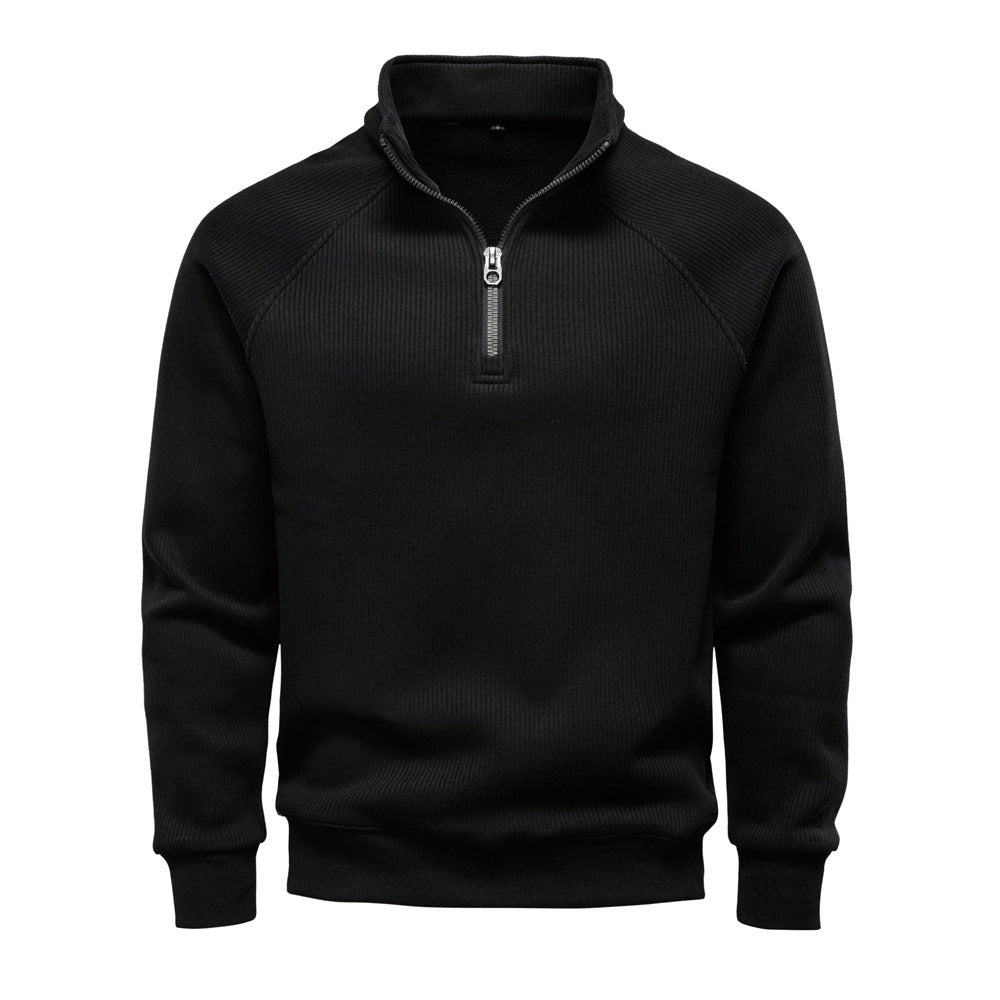 Heren Quarter-Zip Trui - Katoenblend met Fleece Voering