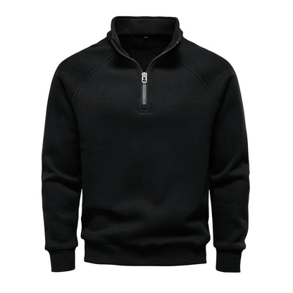 Heren Quarter-Zip Trui - Katoenblend met Fleece Voering