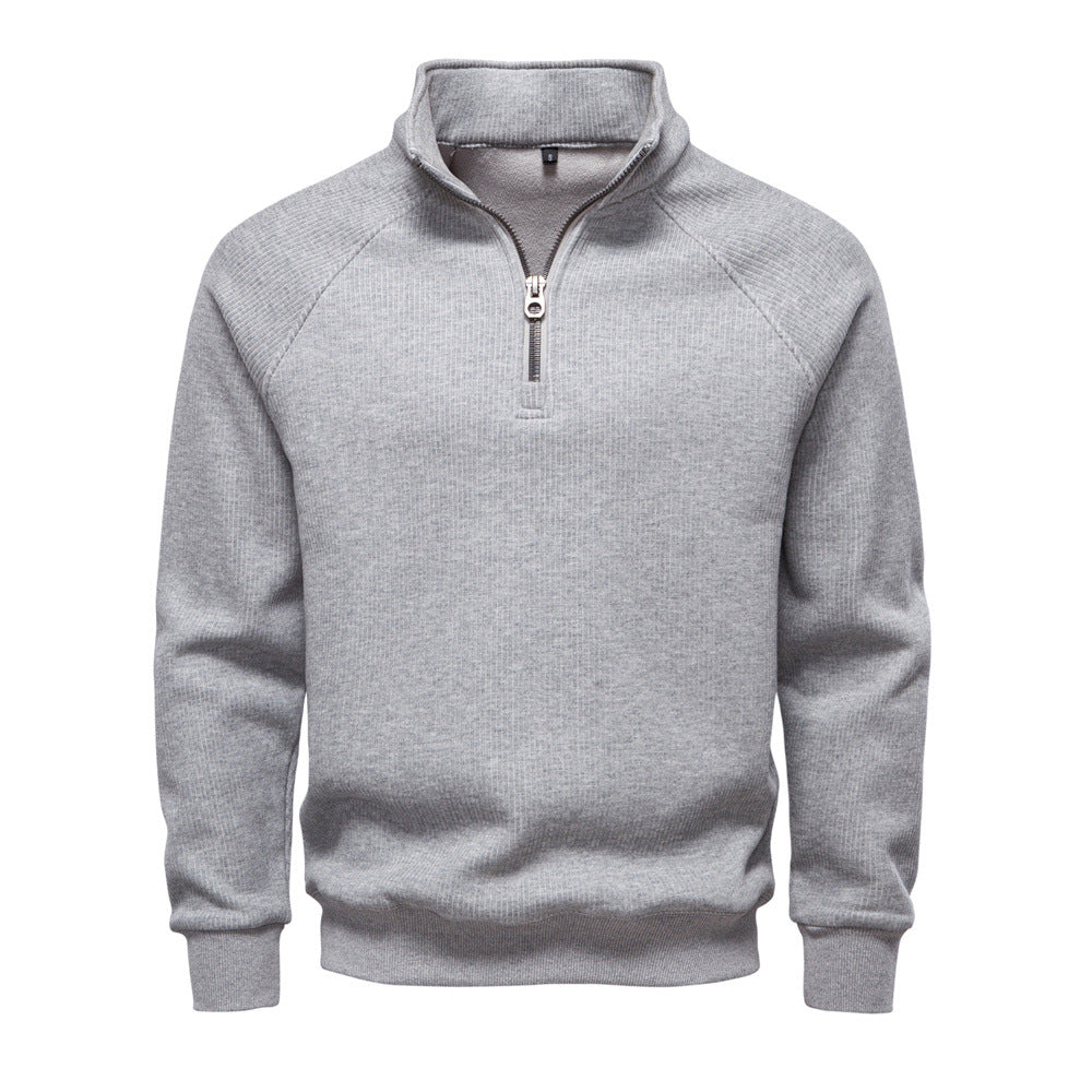 Heren Quarter-Zip Trui - Katoenblend met Fleece Voering
