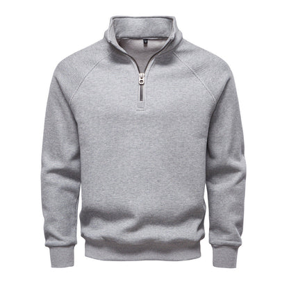 Heren Quarter-Zip Trui - Katoenblend met Fleece Voering