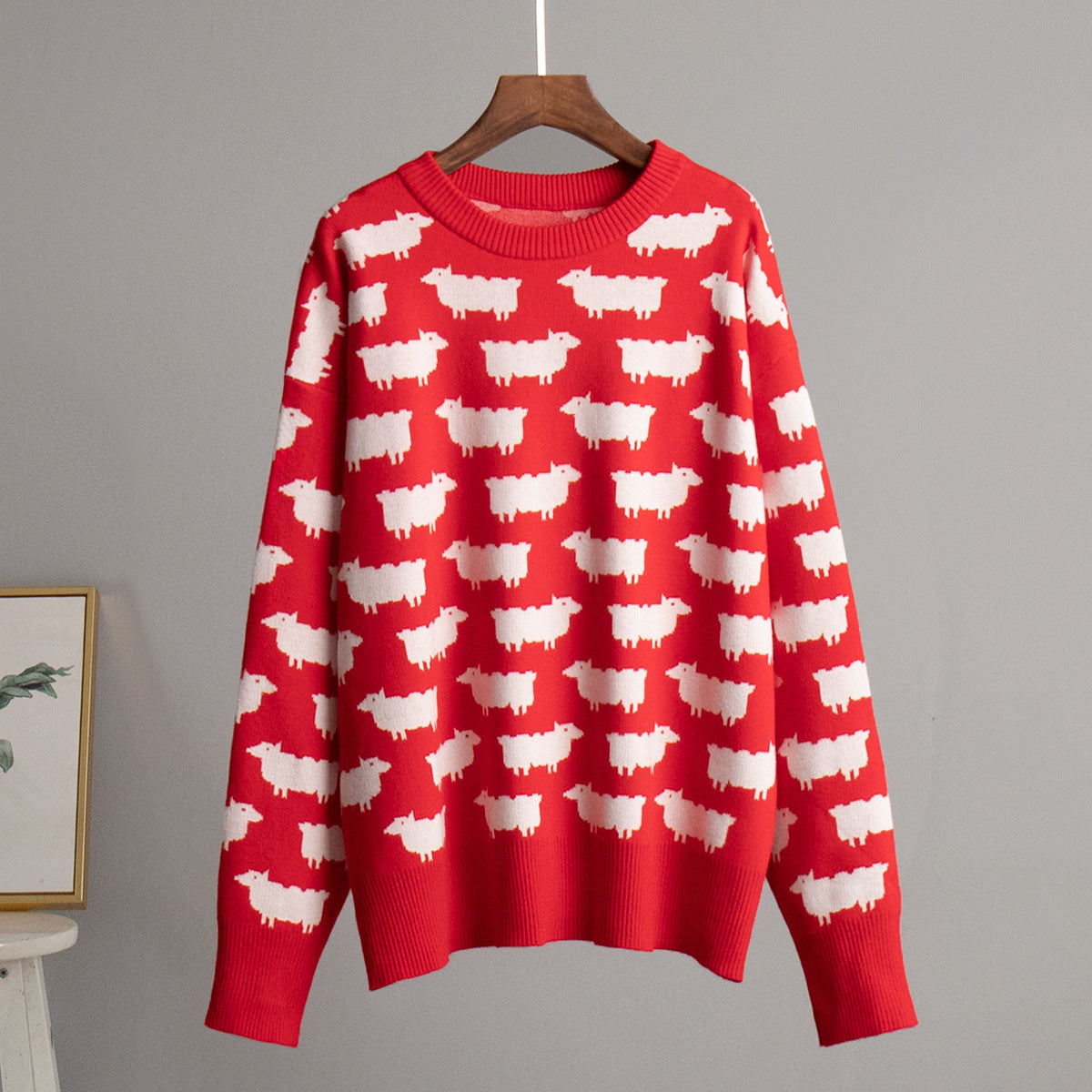 Dames Trui Met Print – Casual Losse Trui Ronde Hals