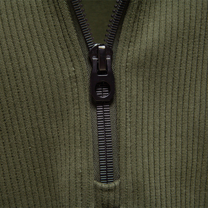 Heren Quarter-Zip Trui - Katoenblend met Fleece Voering