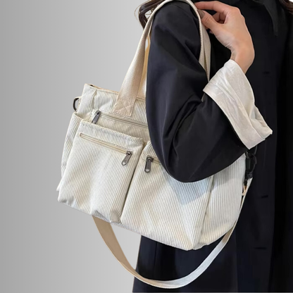 Dames Shopper Tas – Corduroy Schoudertas Groot