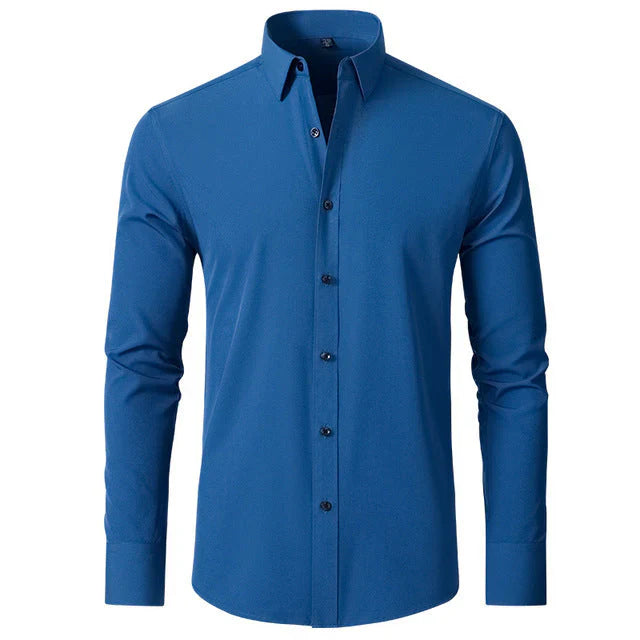 Heren Overhemd Lange Mouw Stretch Kreukvrij Casual Zakelijk