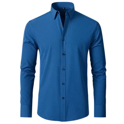 Heren Overhemd Lange Mouw Stretch Kreukvrij Casual Zakelijk