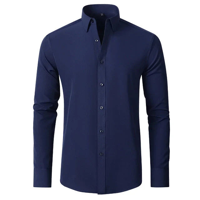 Heren Overhemd Lange Mouw Stretch Kreukvrij Casual Zakelijk