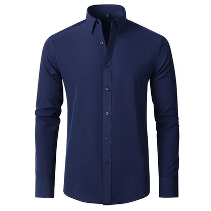 Heren Overhemd Lange Mouw Stretch Kreukvrij Casual Zakelijk