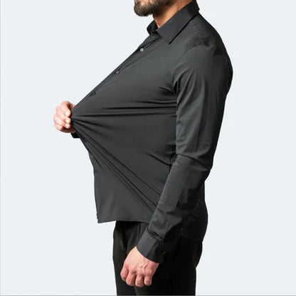 Heren Overhemd Lange Mouw Stretch Kreukvrij Casual Zakelijk