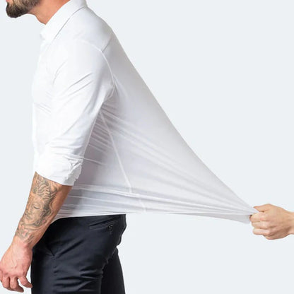 Heren Overhemd Lange Mouw Stretch Kreukvrij Casual Zakelijk